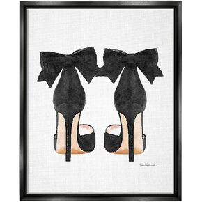 Stupell Industries Glam Pumps Heels With Black Bow, Design by Amanda Greenwood