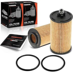 A-Premium 2-PC 10K Miles Protection Oil Filter Compatible with Chevy Cruze 2013-2015, Cruze Limited 2016, Sonic 2013-2019, Trax 2013-2020 & Buick Encore 2013-2020, Replace# 25195775, 25195785