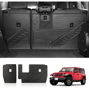 Rear Seat Liner Compatiable with 2018-2023 Wrangler JL 4 Door without folding lip, 2 PCS Split Seat Back Protectors Dog Seat Liner Wrangler JL Interior Accessories (Not Fit in 2 Door & 4xe) in Kuwait