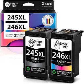 Smart Ink Remanufactured Ink Cartridge Replacement for Canon 245 245XL 246 246XLto use with Pixma MG2522 MX490 TR4520 MX492 MG2522 TR4520 TS3122 MG3022 Printers (Black & Color Combo Pack)