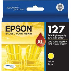 EPSON 127 DURABrite Ultra Ink Yellow Cartridge For NX-530, NX-625, WF-3520, WF-3530, WF-3540, WF-545, WF-60, WF-630, WF-633, WF-635, WF-645, WF-7010, WF-7510, WF-7520, WF-840, WF-845
