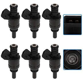 Fuel Injectors ECCPP 6pcs 2 Holes Fuel Injector Kit 1439800 fit for 98-00 for BMW for 323i, 01-06 for BMW for 325i, 06 for BMW for 325i/ 325xi, 01-05 for BMW for 325xi/ 525i/ 3i