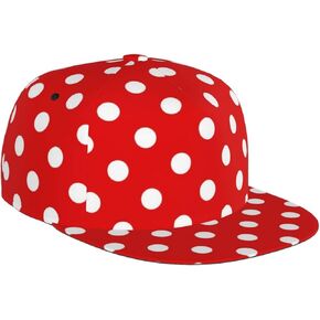 Cute Red and White Polka Dot Baseball Caps for Outdoor Sports Fashion Polka Dot Hats Women's Polka Dot Adjustable Cap