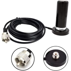 HH-N2RS Dual Band Antenna UHF VHF 400-470 136-174MHZ and SO239 Mount Magnetic Base UHF PL-259 Antenna Cable Roof or Trunk for Mobile Radios PL259 Connector