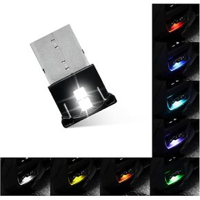 Mini USB LED Light, Portable RGB Car Interior Atmosphere Lamp, Adjustable 8 Colors Bright Plug-in USB Interface Ambient Light for Home Office Decoration, Car Accessories