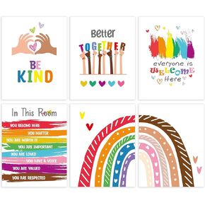easykart labels 6 Rainbow Poster Diversity Posters for Classroom Decor for Teachers Elementary - Inclusive Classroom Decor High School Classroom Poster, Classroom Poster Diversity Classroom Decor for School