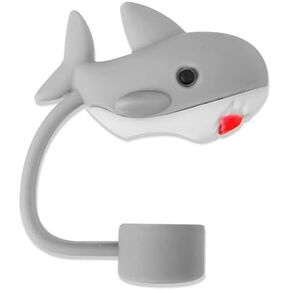 Shark Straw Cap Straw Cover for Stanley 40&30 Oz Cup, 10mm Silicone Straw Covers Cap for Stanley Cup Accessories, Cute Straw Topper for Tumblers, Straw Cap Stopper for Reusable Straws Tip Lids (DM355)