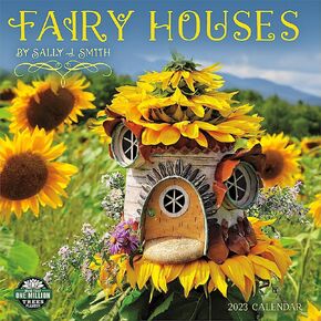 Fairy Houses 2023 Wall Calendar by Sally Smith | 12" x 24" Open | Amber Lotus Publishing