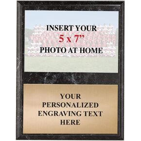 Crown Awards 9 x 12 Black Marbleized Vertical Team Photo Plaque Award, Coach Appreciation Gifts Prime