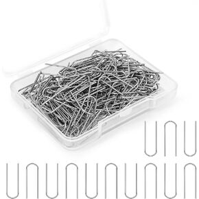 100 Pieces High Temperature Nichrome Wire Jump Rings, with a Plastic Storage Box, U Hanger Hooks for Hobbyists DIY Pendant, Ceramic Ornaments, Fusing in Glass