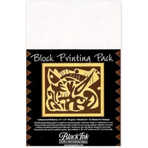 Black Ink Thai Mulberry Block Printing Paper Packs unbleached mulberry