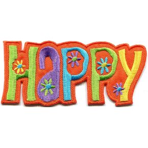 Happy Retro 70s Hippie Flower Power Love Peace Embroidered Applique Iron-on Patch New S-1346