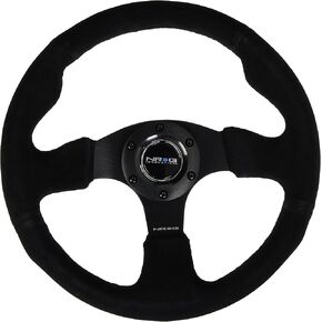 NRG Innovations RST-012S 320mm Race Style Suede Steering Wheel with Black stitch