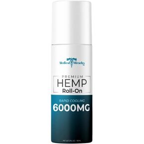 New Hemp Oil Roll On - Ideal Relief for Muscles, Hips, Joints, Neck, Back, Elbows, Fingers, Hands, and Knees Made in USA (6000mg Roll-On)