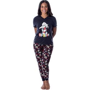 DC Comics Womans' Harley Quinn Mad Love 2 Piece Pajama Set Jogger