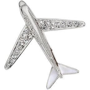 Airplane Brooch Pin Dainty Plane Lapel Pin Crystal Aircraft Safty Pin for Women Men Suit Clothes Plane Badge for Scoolbag Hat T-shirt Accessories