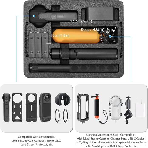 Hard Case Compatible with Insta360 X4 - Insta 360 Premium Accessories Compact Hard Shell Carrying Case Waterproof Protector Portable for Travel or Storage for X4 X3 ONE X2, Black in Saudi Arabia
