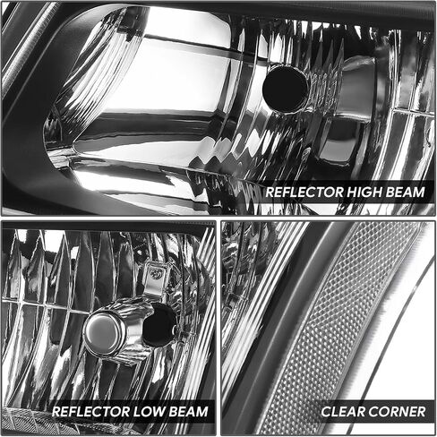 DNA MOTORING Pair OE Style Headlights Compatible with 03-06 Chevy Silverado 1500 2500 3500 1500HD 2500HD, Black/Amber, HL-OH-CSIL03-4P-BK-AM-B in Saudi Arabia