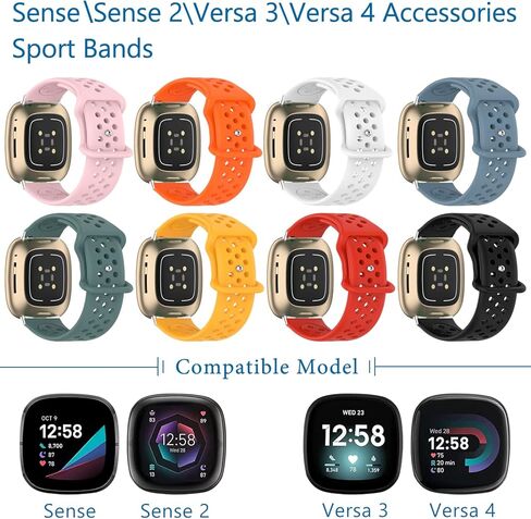 أساور Geageaus متوافقة مع Fitbit Versa 3/Versa 4/Fitbit Sense/Sense 2، سوار معصم بديل رياضي من السيليكون قابل للتنفس للنساء والرجال للساعة الذكية Versa 4 (وردي) in Saudi Arabia