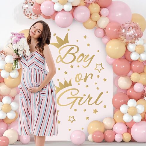 He Or She Sign Gender Reveal Baby Shower Party Decals Decorations Blue He Pink She Baby Boy or Girl Gender Reveal Welcome Sign Stickers for Arch Backdrop/Balloon Arch Decals in Saudi Arabia