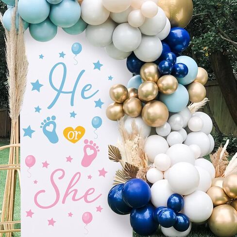 He Or She Sign Gender Reveal Baby Shower Party Decals Decorations Blue He Pink She Baby Boy or Girl Gender Reveal Welcome Sign Stickers for Arch Backdrop/Balloon Arch Decals in Saudi Arabia