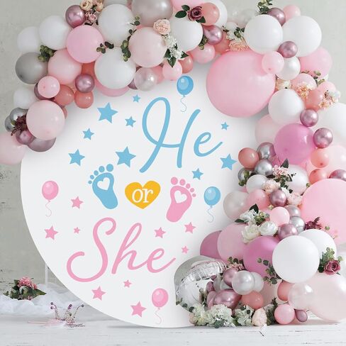 He Or She Sign Gender Reveal Baby Shower Party Decals Decorations Blue He Pink She Baby Boy or Girl Gender Reveal Welcome Sign Stickers for Arch Backdrop/Balloon Arch Decals in Saudi Arabia