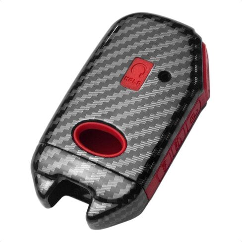 TANGSEN Smart Key Fob Case Compatible with KIA CEED CERATO FORTE NIRO SELTOS SORENTO SOUL SPORTAGE TELLURIDE 3 4 5 Button Keyless Entry Remote Cover Carbon Fiber Pattern Red Silicone in Kuwait