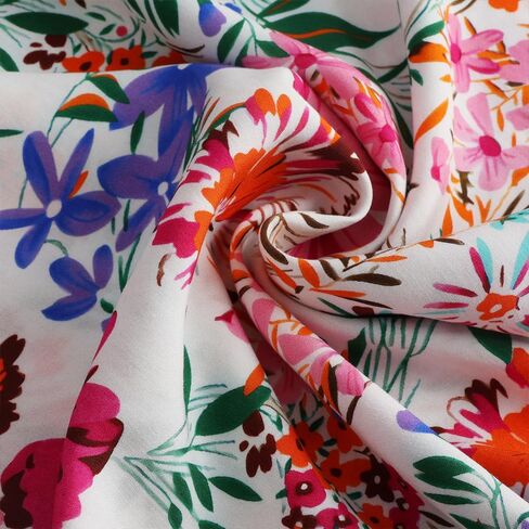 ZC&GF Women's Tops Casual Boho Floral Print V Neck Blouses Flannel Ruffle Sleeve Loose Shirts in Saudi Arabia