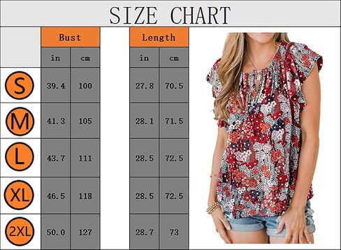 ZC&GF Women's Tops Casual Boho Floral Print V Neck Blouses Flannel Ruffle Sleeve Loose Shirts in Saudi Arabia