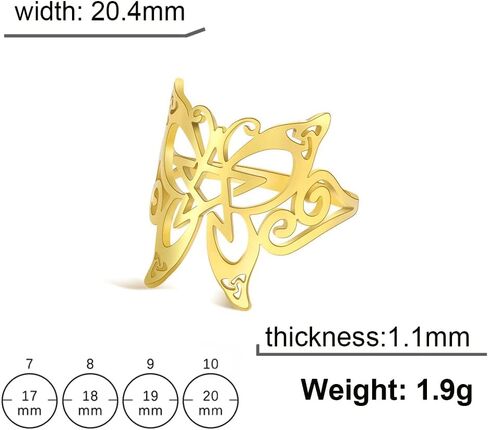TEAMER الفولاذ المقاوم للصدأ فراشة الخماسي الدائري سلتيك الخماسي الدائري Wicca باقان تميمة مجوهرات للنساء in Saudi Arabia