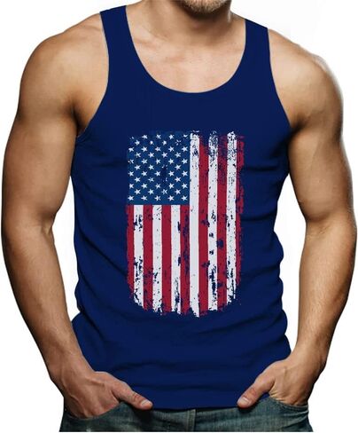 American Flag 4th of July Tank Tops for Men USA Mens Patriotic Memorial Day Top in Saudi Arabia