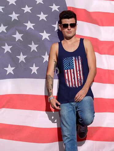 American Flag 4th of July Tank Tops for Men USA Mens Patriotic Memorial Day Top in Saudi Arabia