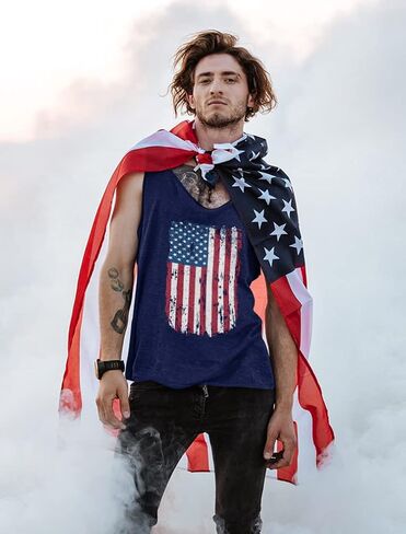 American Flag 4th of July Tank Tops for Men USA Mens Patriotic Memorial Day Top in Saudi Arabia