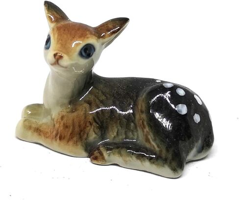 ZOOCRAFT تمثال غزال بامبي من السيراميك مصنوع يدويًا من البورسلين المصغر لحيوانات الحياة البرية in Kuwait