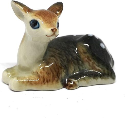 ZOOCRAFT تمثال غزال بامبي من السيراميك مصنوع يدويًا من البورسلين المصغر لحيوانات الحياة البرية in Kuwait