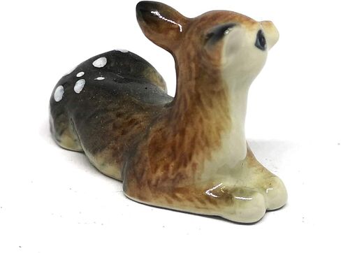 ZOOCRAFT تمثال غزال بامبي من السيراميك مصنوع يدويًا من البورسلين المصغر لحيوانات الحياة البرية in Kuwait