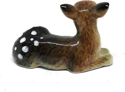 ZOOCRAFT تمثال غزال بامبي من السيراميك مصنوع يدويًا من البورسلين المصغر لحيوانات الحياة البرية in Kuwait