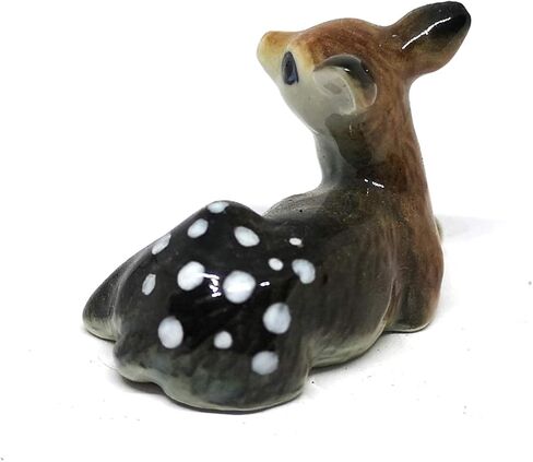 ZOOCRAFT تمثال غزال بامبي من السيراميك مصنوع يدويًا من البورسلين المصغر لحيوانات الحياة البرية in Kuwait