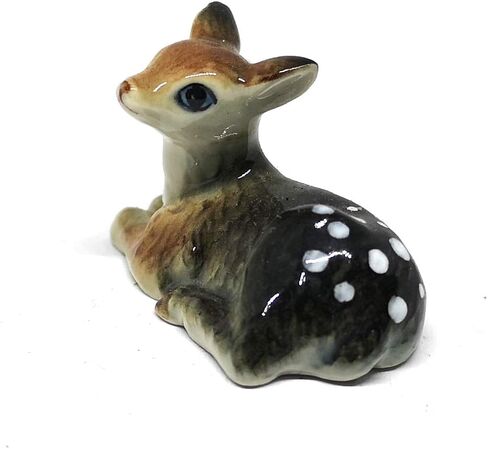 ZOOCRAFT تمثال غزال بامبي من السيراميك مصنوع يدويًا من البورسلين المصغر لحيوانات الحياة البرية in Kuwait