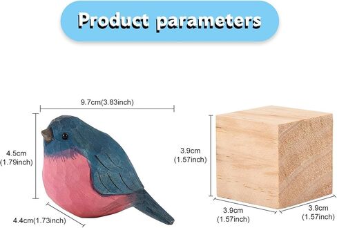Wooden Carved Bird Decor Bird Figurines Hand Carved Painted Wooden Statues Decor BFF Gifts for Bird Lovers Housewarming, BirthdayChristmas, Thanksgiving Day(Blue Gray Sparrow) in Saudi Arabia