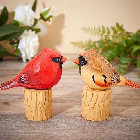 Wooden Carved Bird Decor Bird Figurines Hand Carved Painted Wooden Statues Decor BFF Gifts for Bird Lovers Housewarming, BirthdayChristmas, Thanksgiving Day(Blue Gray Sparrow) in Saudi Arabia