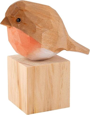 Wooden Carved Bird Decor Bird Figurines Hand Carved Painted Wooden Statues Decor BFF Gifts for Bird Lovers Housewarming, BirthdayChristmas, Thanksgiving Day(Blue Gray Sparrow) in Saudi Arabia