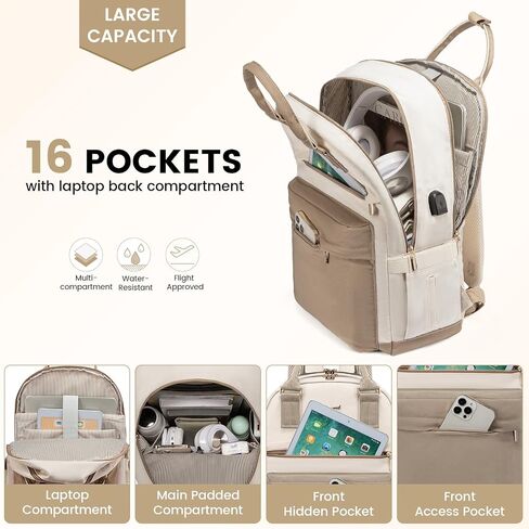 LOVEVOOK Laptop Backpack for Women 15.6 Inch,Cute Backpack Laptop Bag with USB Port,Waterproof Travel Backpack Purse Teacher Nurse Bag Fashion Computer Bag for Work in Saudi Arabia