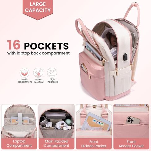 LOVEVOOK Laptop Backpack for Women 15.6 Inch,Cute Backpack Laptop Bag with USB Port,Waterproof Travel Backpack Purse Teacher Nurse Bag Fashion Computer Bag for Work in Saudi Arabia