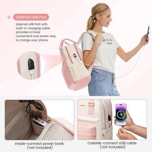 LOVEVOOK Laptop Backpack for Women 15.6 Inch,Cute Backpack Laptop Bag with USB Port,Waterproof Travel Backpack Purse Teacher Nurse Bag Fashion Computer Bag for Work in Saudi Arabia