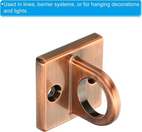 PATIKIL Pad Eye Plate U Hooks, Metal Ceiling Hook Wall Mount Loop with Screws Hardware Ring Hooks for Hanging Ropes in Queue Barrier, Black in Kuwait