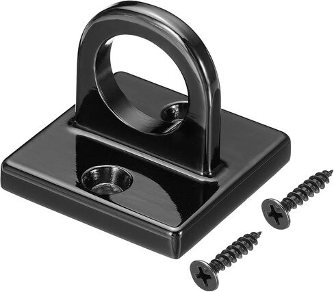 PATIKIL Pad Eye Plate U Hooks, Metal Ceiling Hook Wall Mount Loop with Screws Hardware Ring Hooks for Hanging Ropes in Queue Barrier, Black in Kuwait