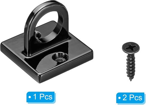 PATIKIL Pad Eye Plate U Hooks, Metal Ceiling Hook Wall Mount Loop with Screws Hardware Ring Hooks for Hanging Ropes in Queue Barrier, Black in Kuwait