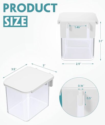 ملحقات Pegboard مع غطاء صناديق Pegboard بيضاء شفافة مع خطافات Pegboard Accessories صناديق Pegboard بلاستيكية لتخزين غرفة المطبخ والمطبخ، 3.9 × 3.2 × 3.2 بوصة in Kuwait
