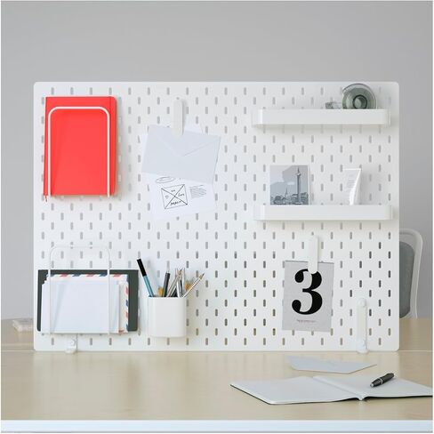 ملحقات Pegboard مع غطاء صناديق Pegboard بيضاء شفافة مع خطافات Pegboard Accessories صناديق Pegboard بلاستيكية لتخزين غرفة المطبخ والمطبخ، 3.9 × 3.2 × 3.2 بوصة in Kuwait